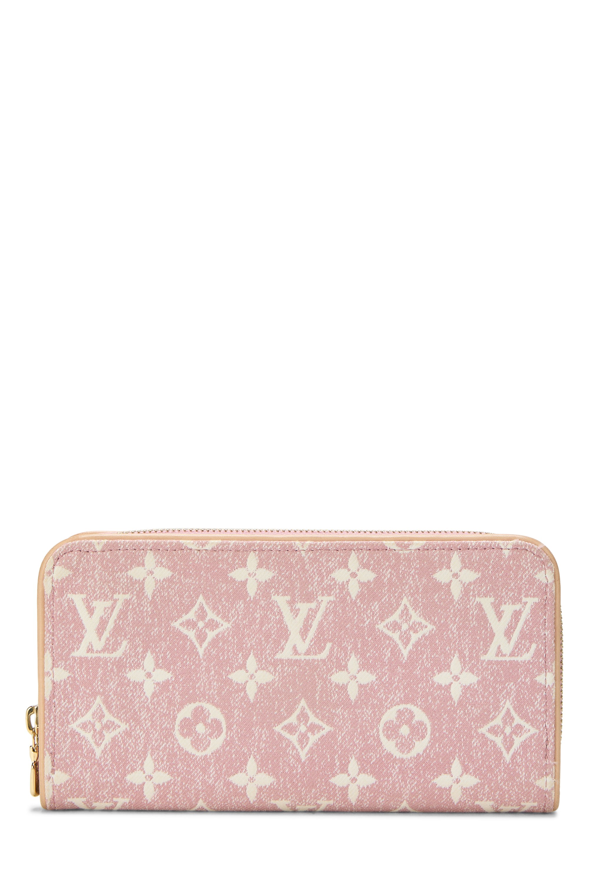 Pink Monogram Denim Zippy Continental