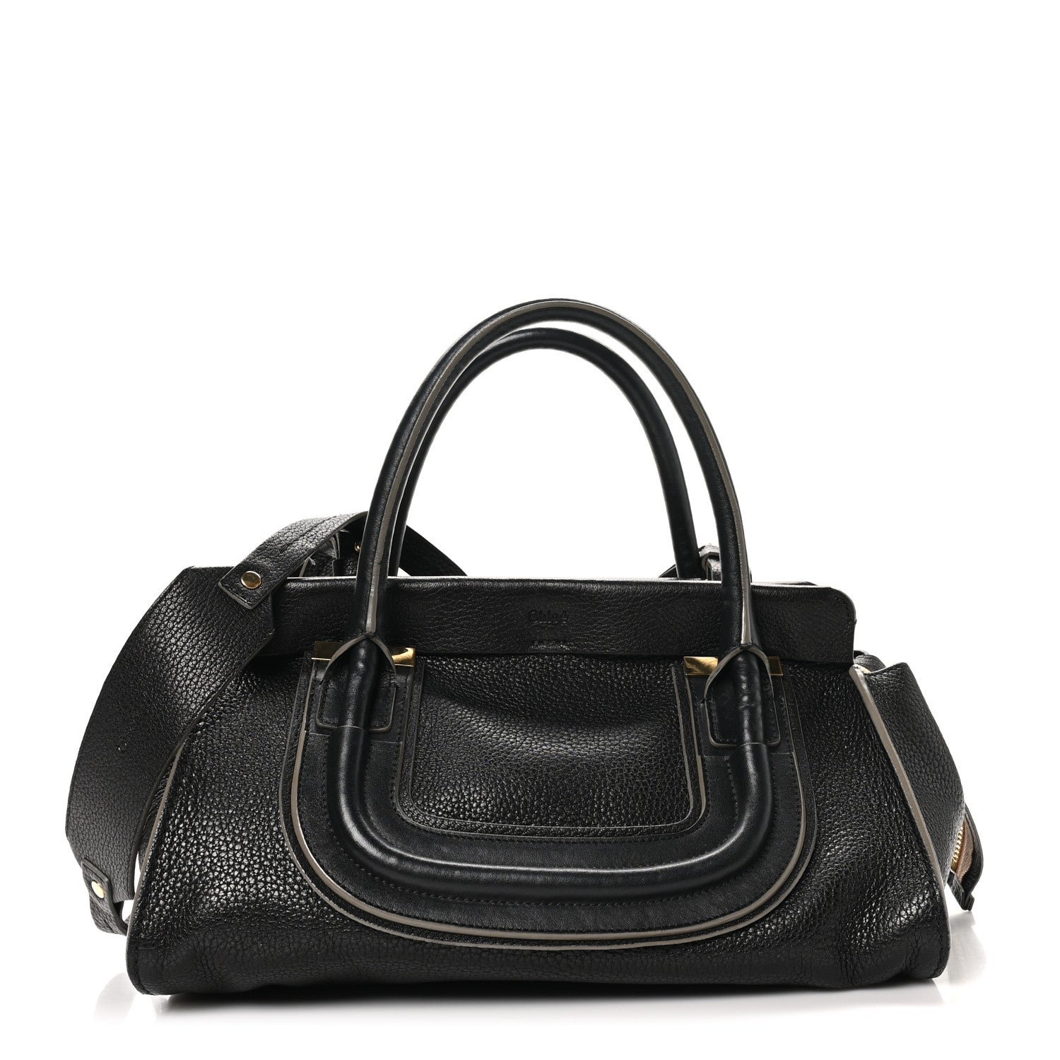 Chloe Calfskin Medium Everston Satchel Black