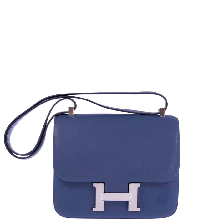 Hermes Hermès Constance 24 Bleu Brighton Evercolor Leather Palladium Hardware