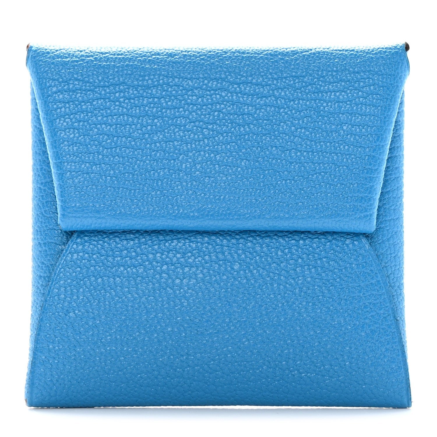 Hermes Chevre Mysore Bastia Verso Coin Purse Bleu Frida Cuivre