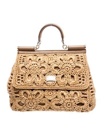Dolce & Gabbana Raffia Sicily top handle bag Large