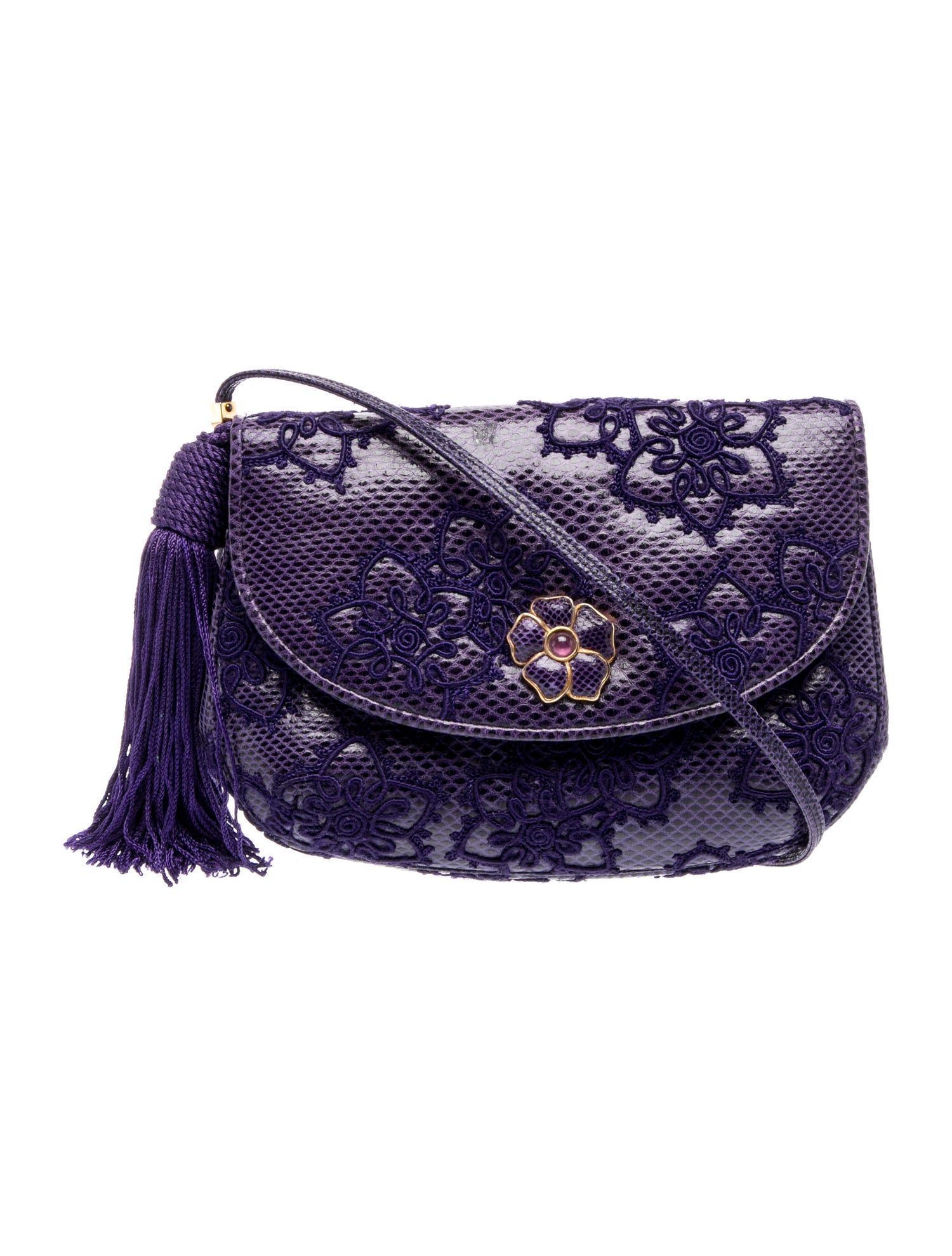 Embossed Leather Crossbody Bag