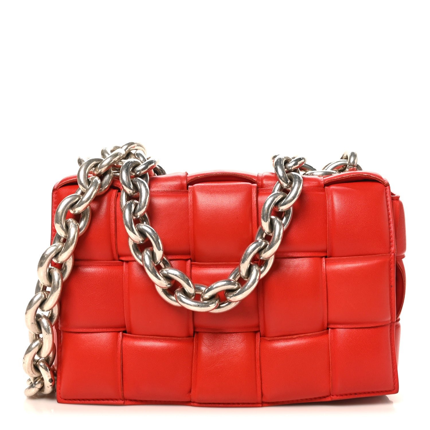 Bottega Veneta Lambskin Maxi Intreccio Padded Chain Cassette Crossbody Bag Nail Polish