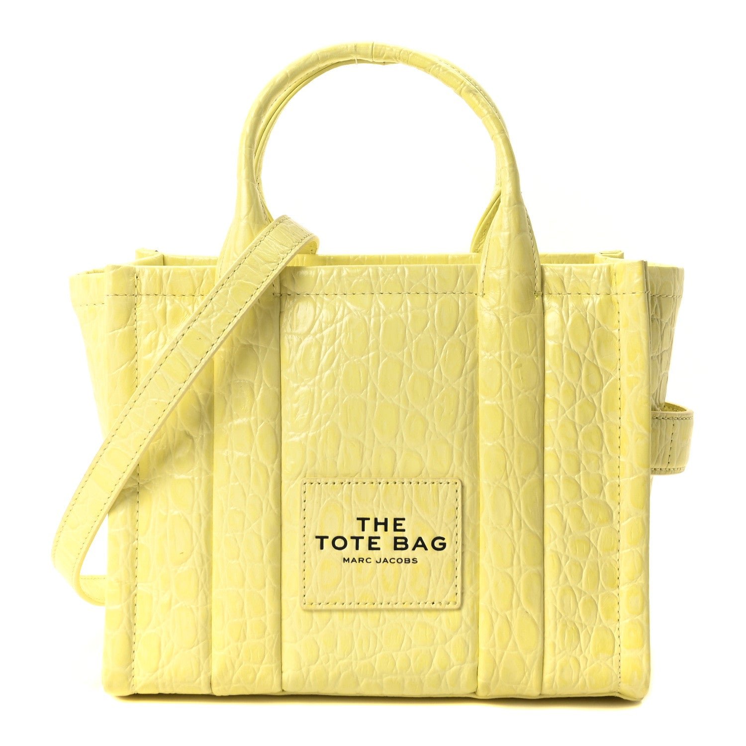 Marc Jacobs Croc Embossed Small The Tote Bag Tender Yellow