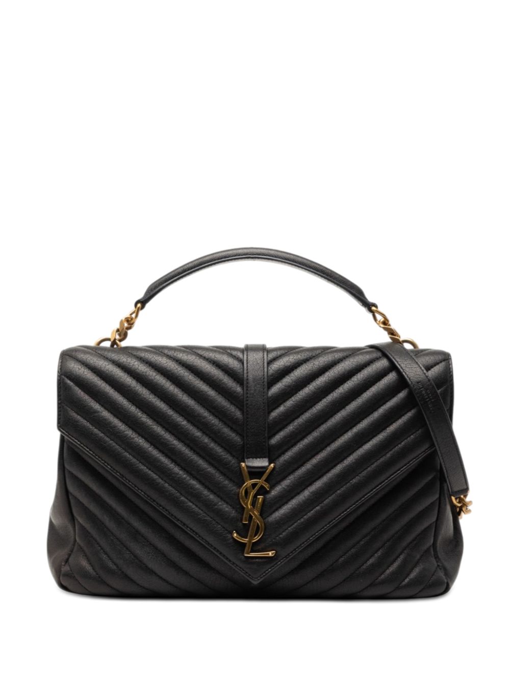 2018 Large Chevron Sheepskin Monogram College satchel