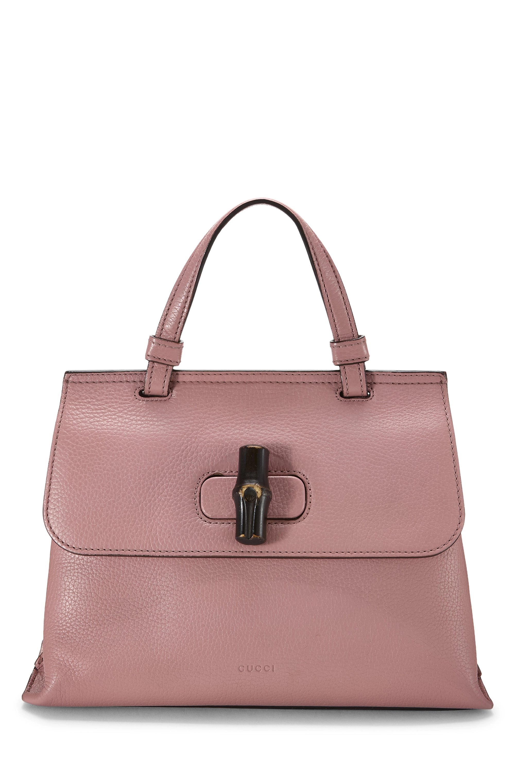 Pink Leather Bamboo Daily Handbag