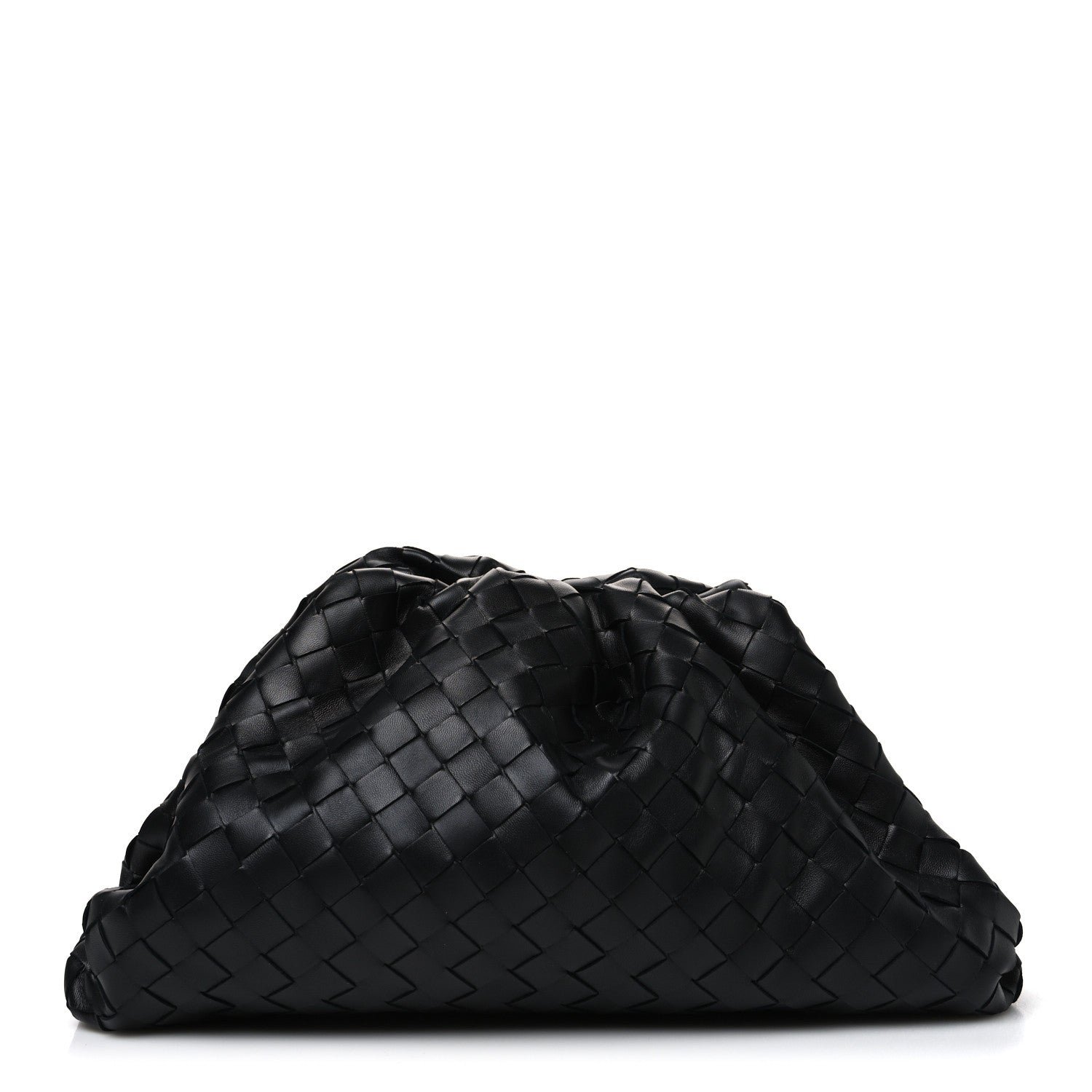 Bottega Veneta Nappa Maxi Intreccio The Pouch Oversized Clutch Black