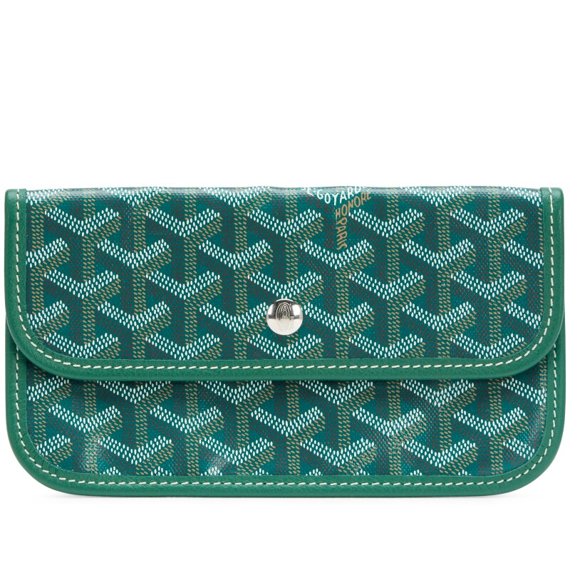 Goyard Green Goyardine Canvas Saint Louis Pouch Wallet