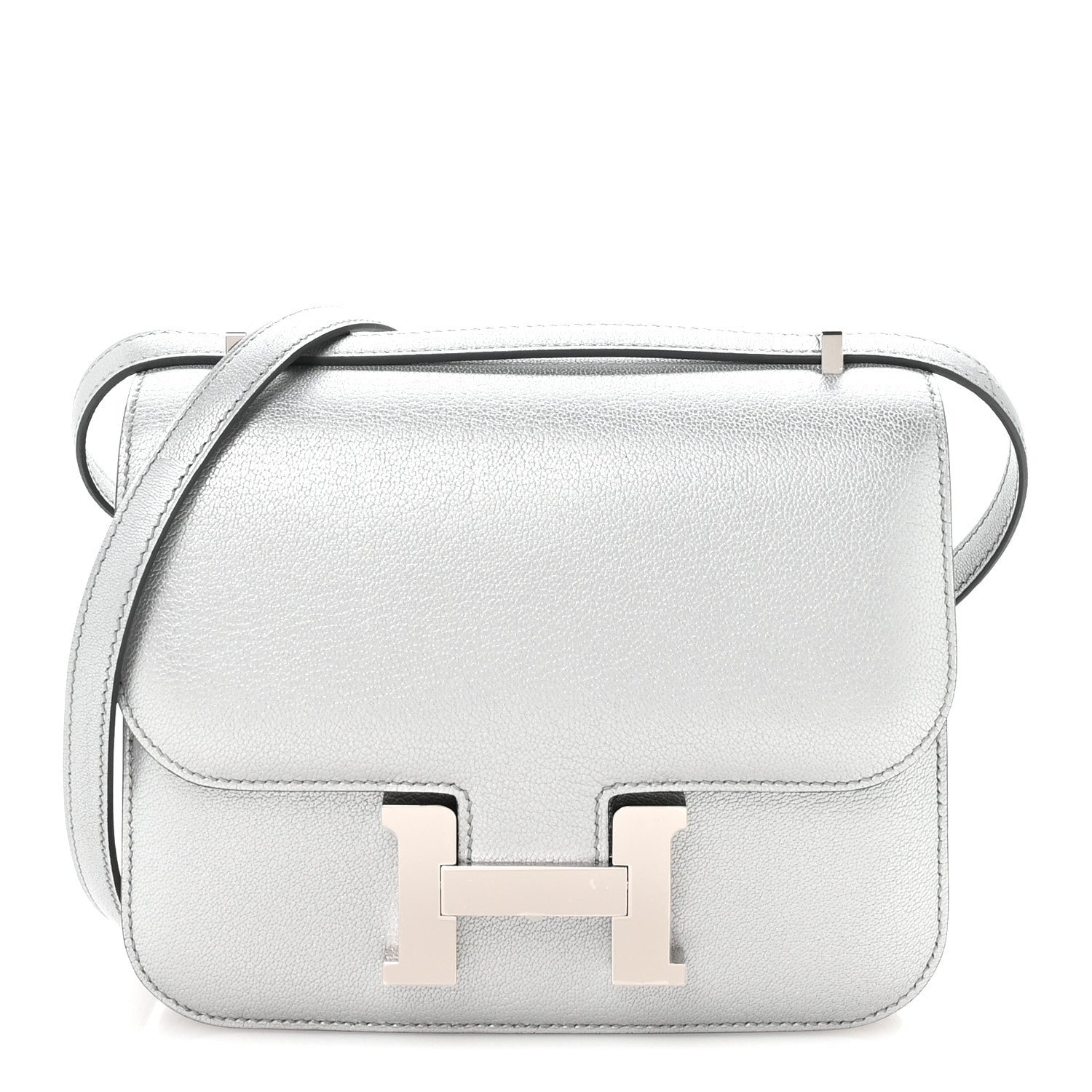 Hermes Metallic Chevre Chamkilight Constance 18 Argent