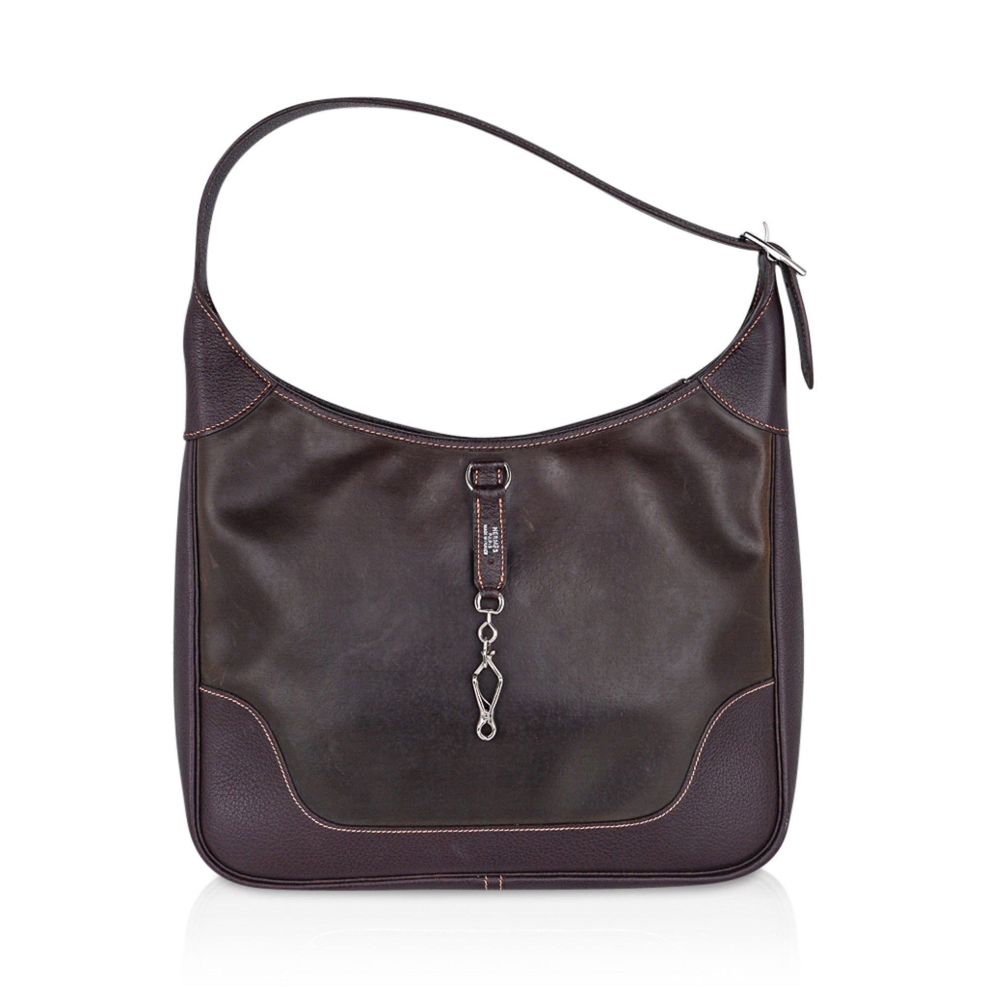 Hermes Hermes Vintage Trim Bag 35 Amazonia and Leather with Palladium Hardware