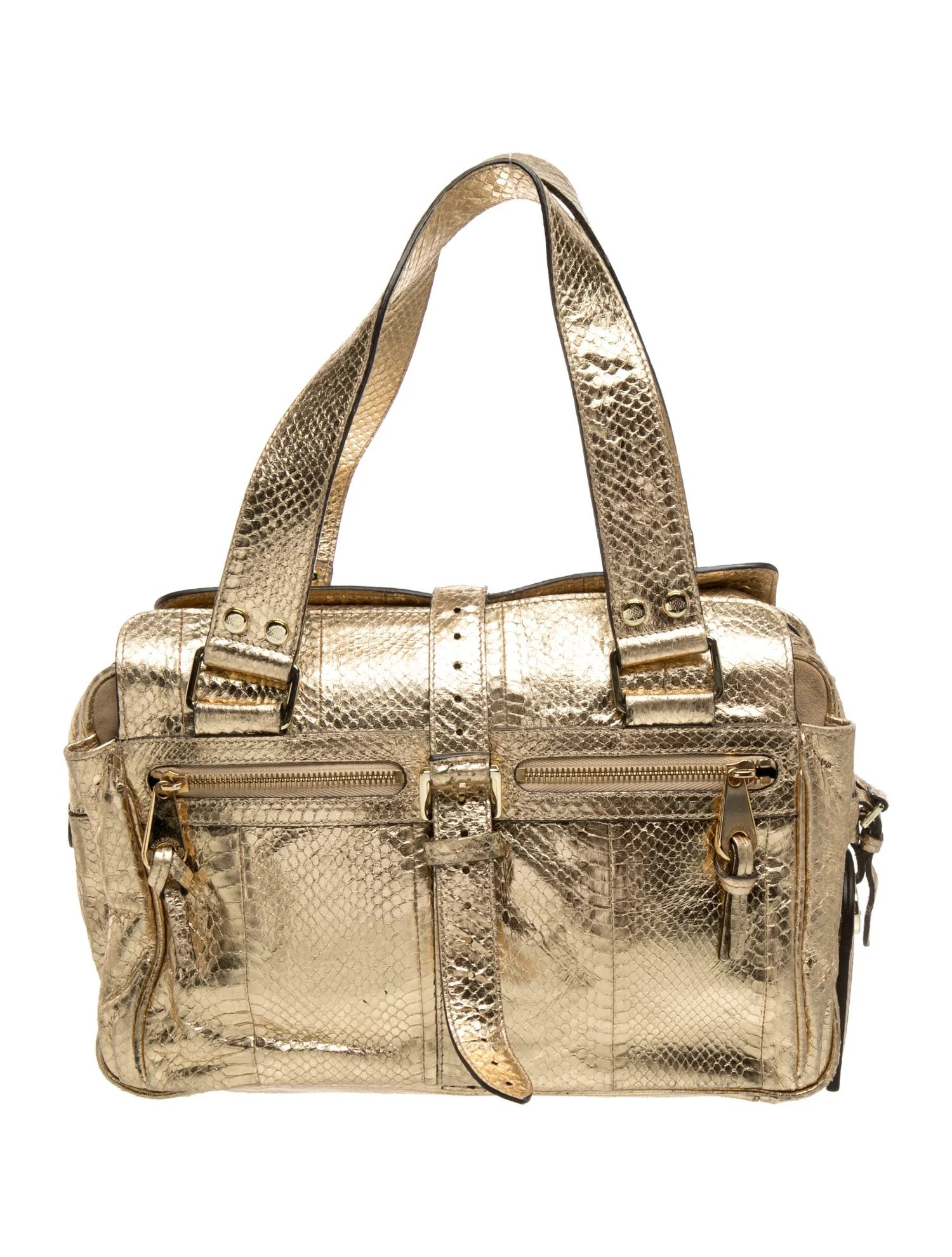 Snakeskin Top Handle Bag