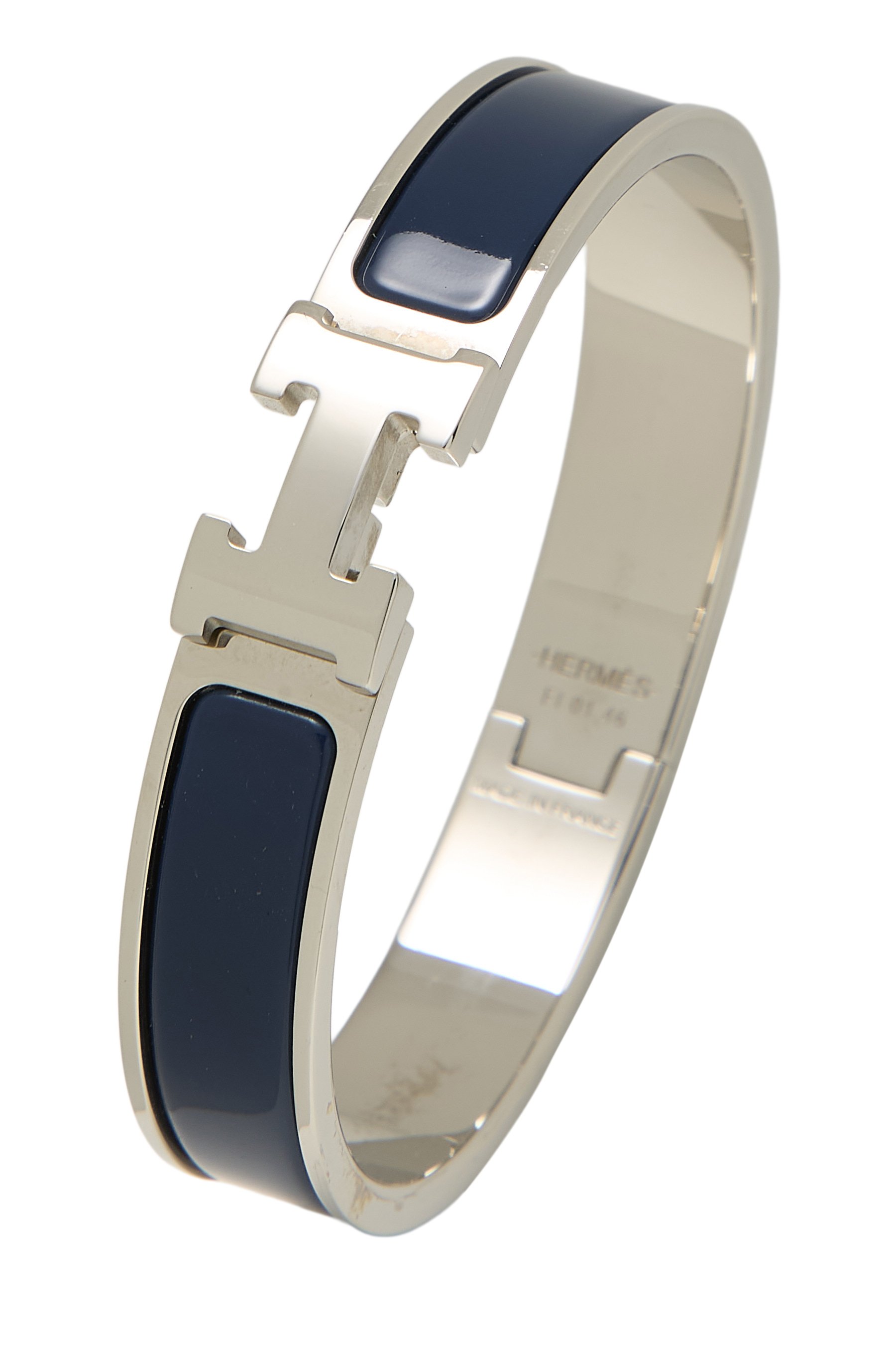 Navy Enamel Clic-Clac 'H' Bracelet Narrow PM
