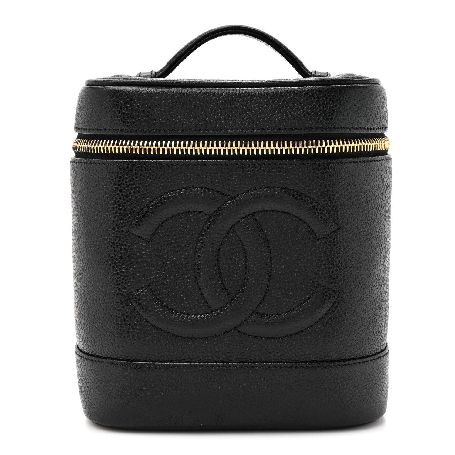 Chanel Caviar Vanity Cosmetic Case Black