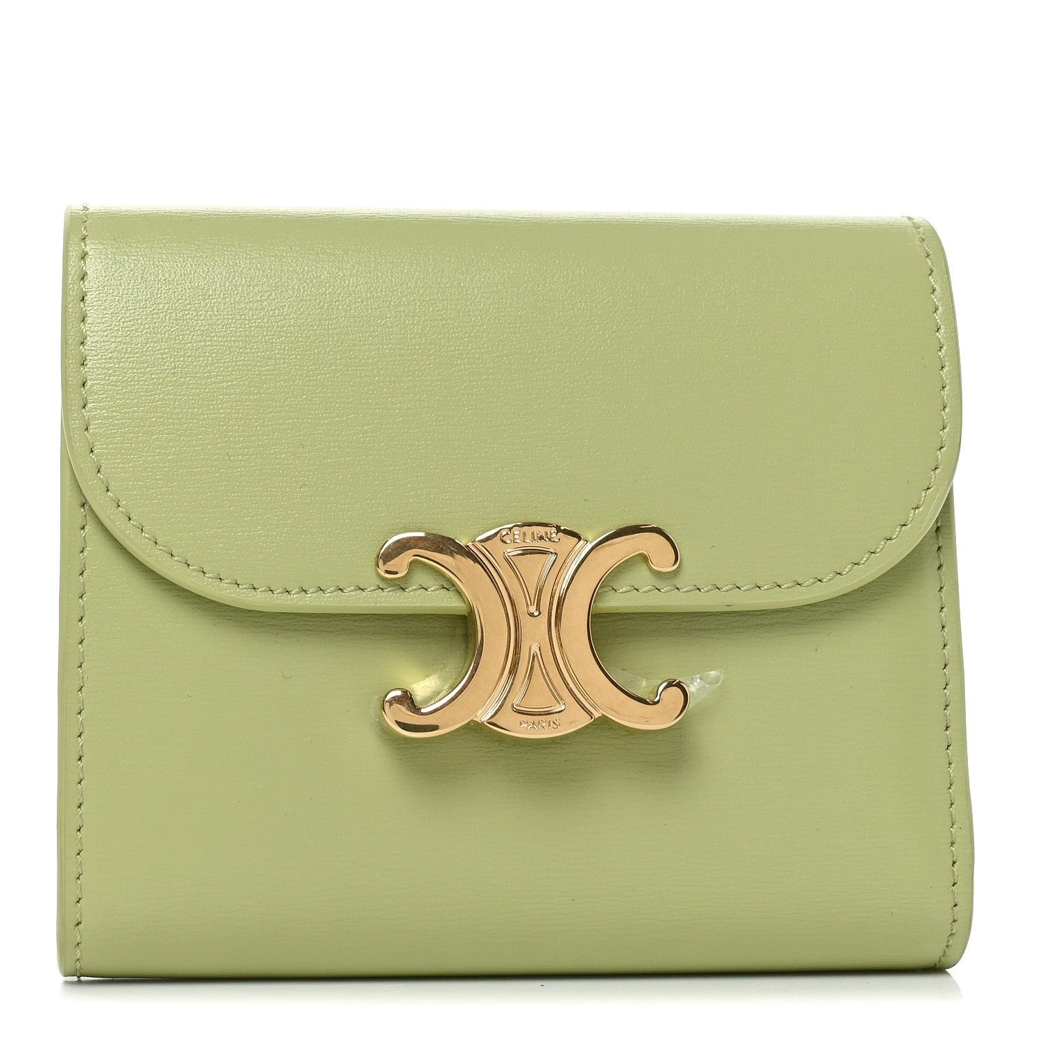 Celine Shiny Calfskin Small Triomphe Wallet Light Jade