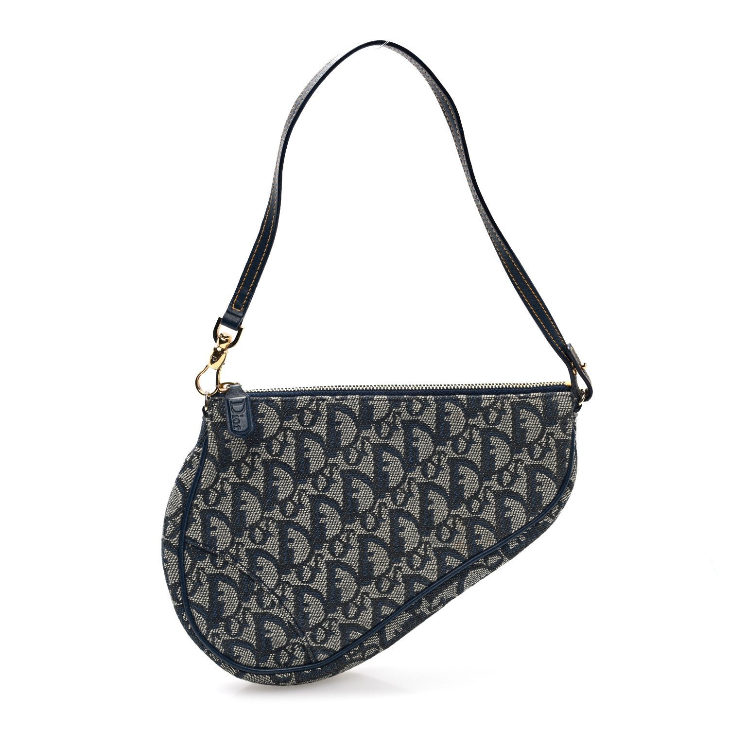 Christian Dior Monogram Mini Saddle Pochette Navy