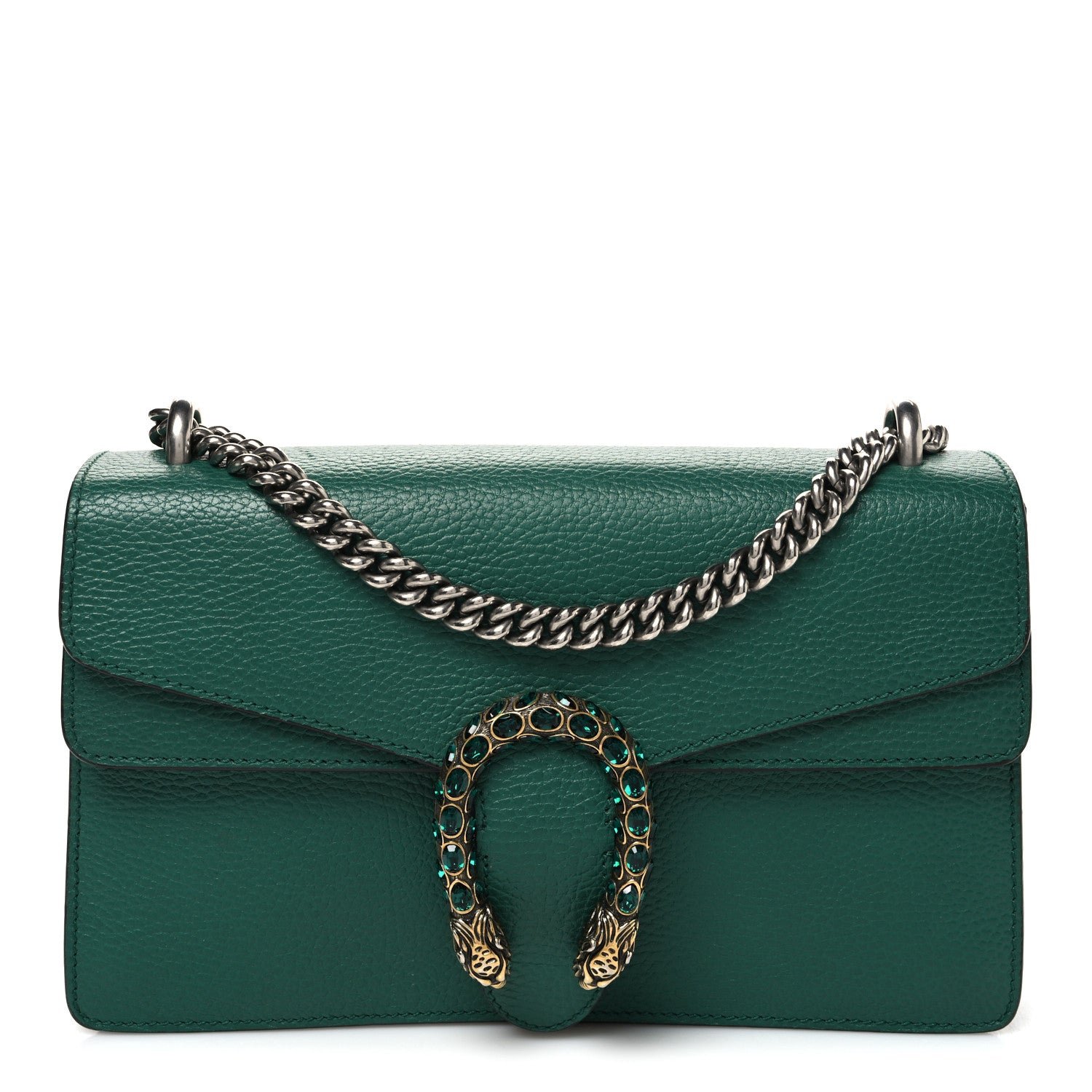 Pebbled Calfskin Small Dionysus Shoulder Bag Emerald