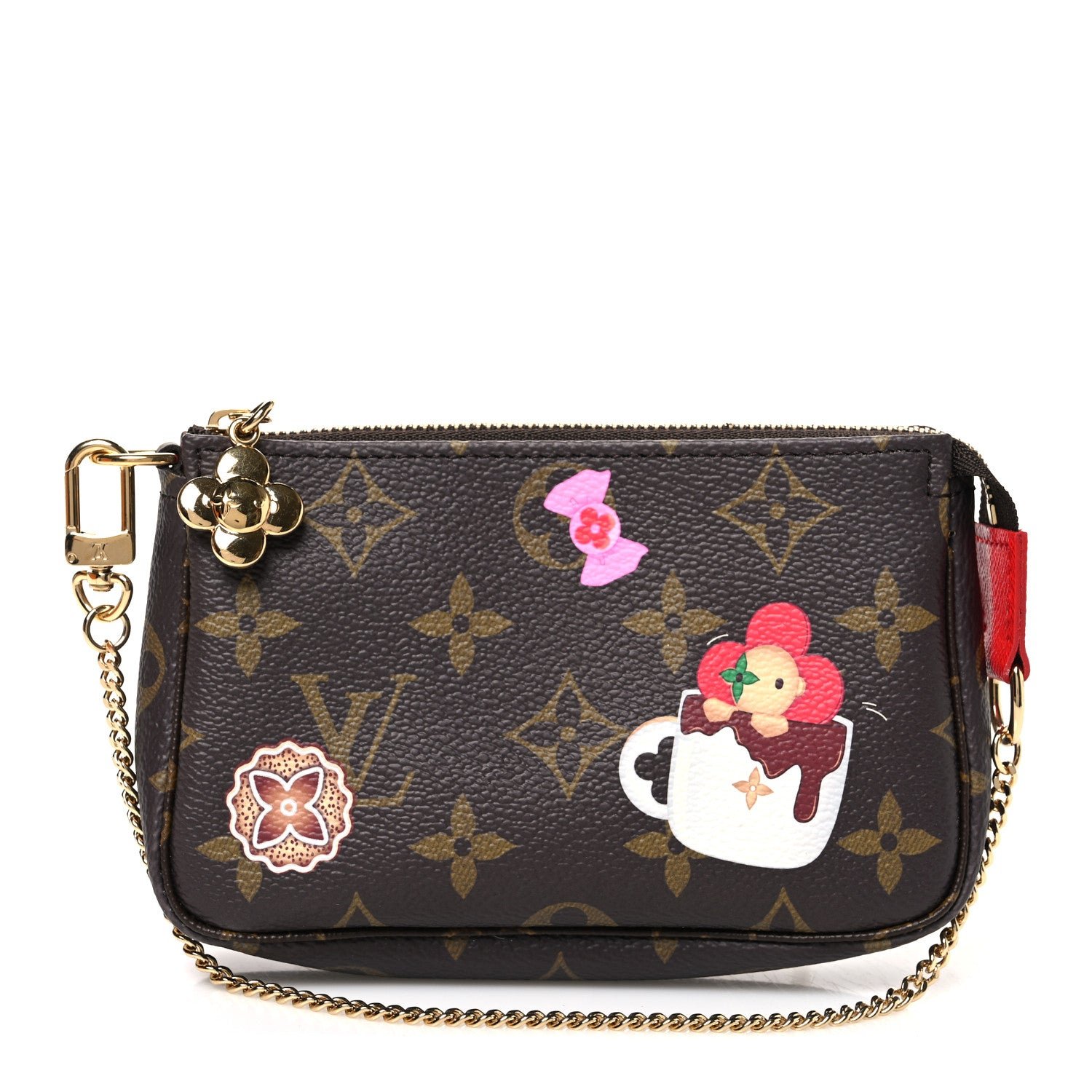 Louis Vuitton Monogram 2024 Christmas Animation Candy Factory Mini Pochette Accessories Candy Red