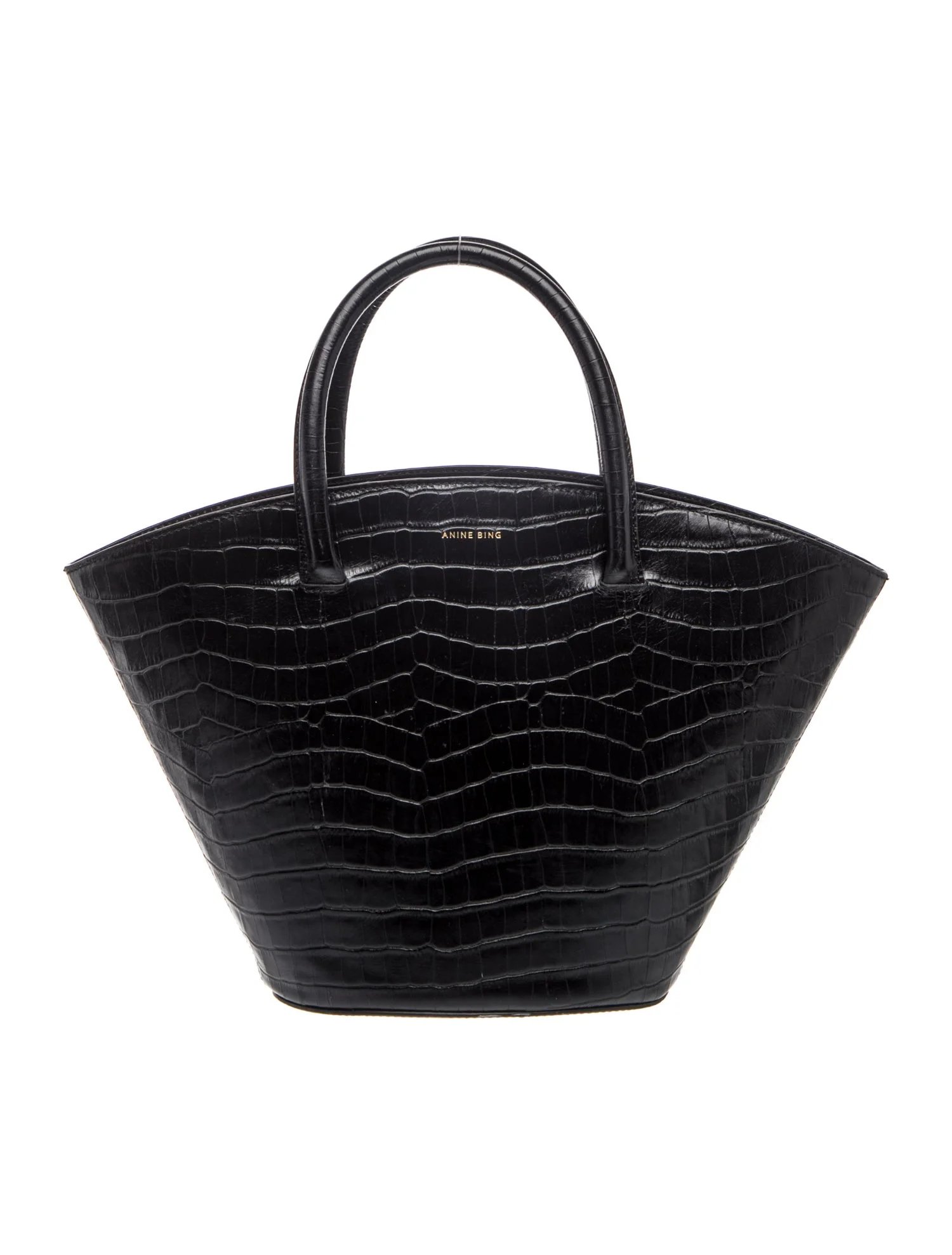 Anine Bing Embossed Leather Top Handle Bag
