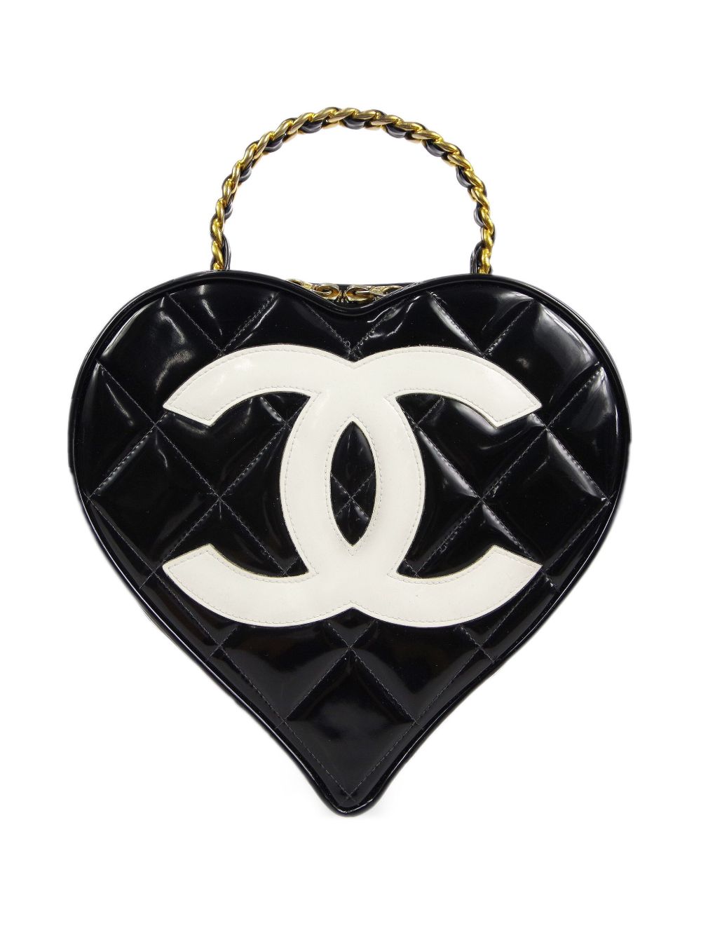 1995 CC-stitch heart vanity bag