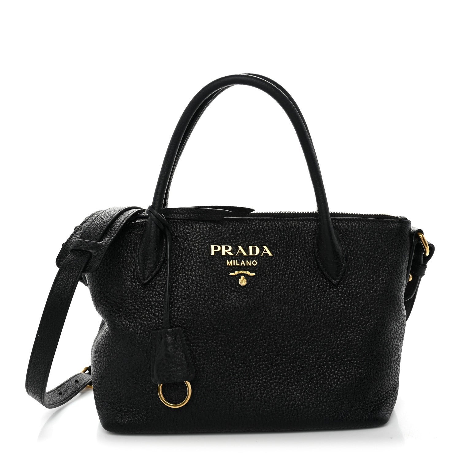 Prada Vitello Daino Small Tote Black