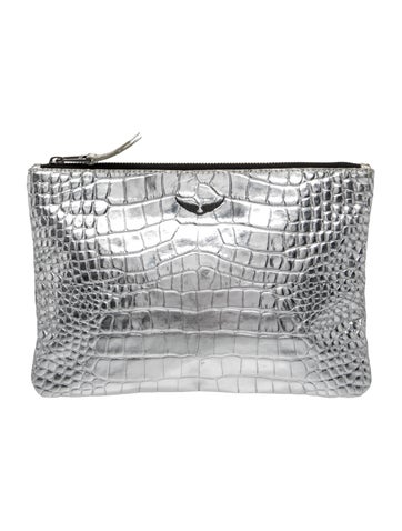 Embossed Leather Clutch w/ Tags