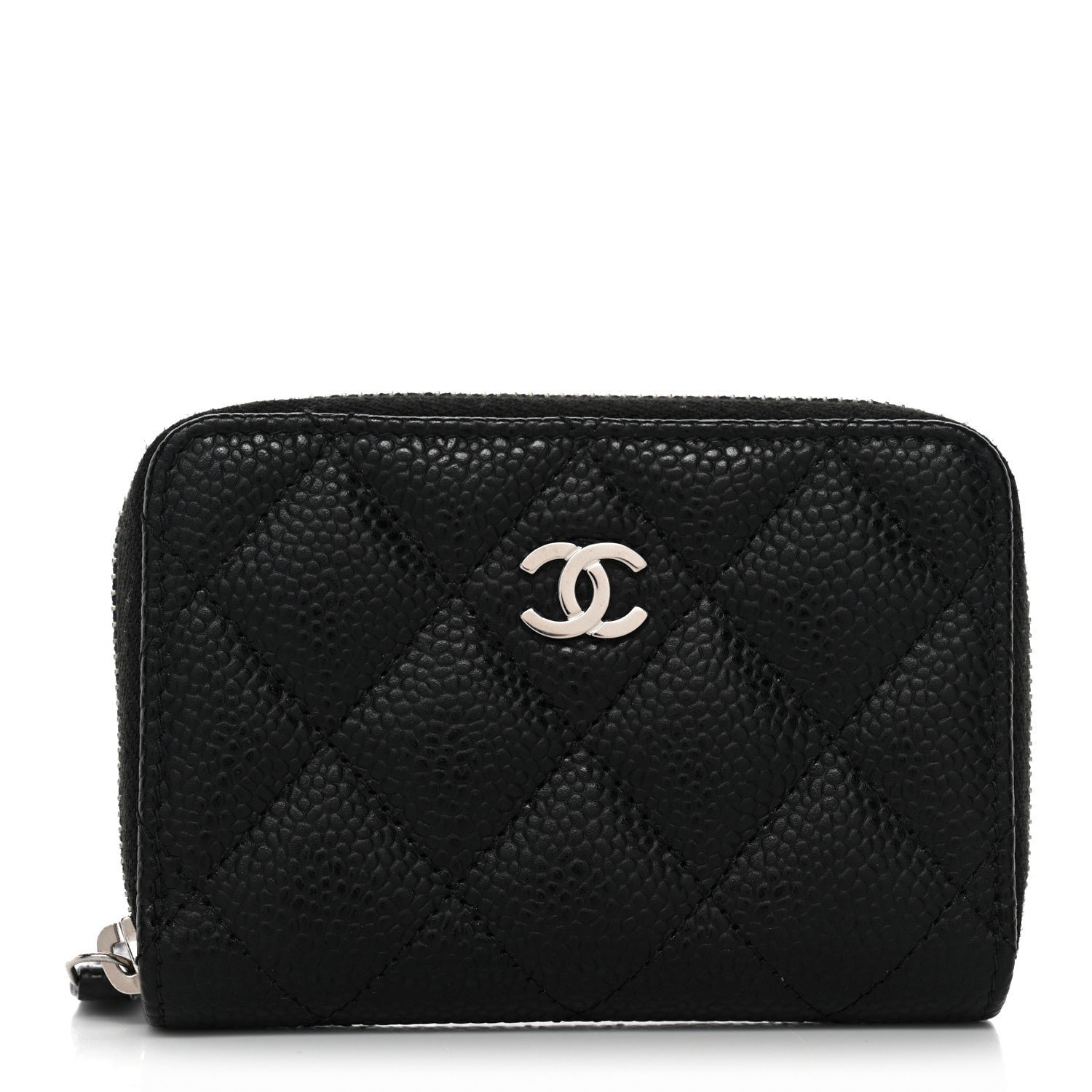 Chanel Caviar Quilted Zip Coin Purse Black