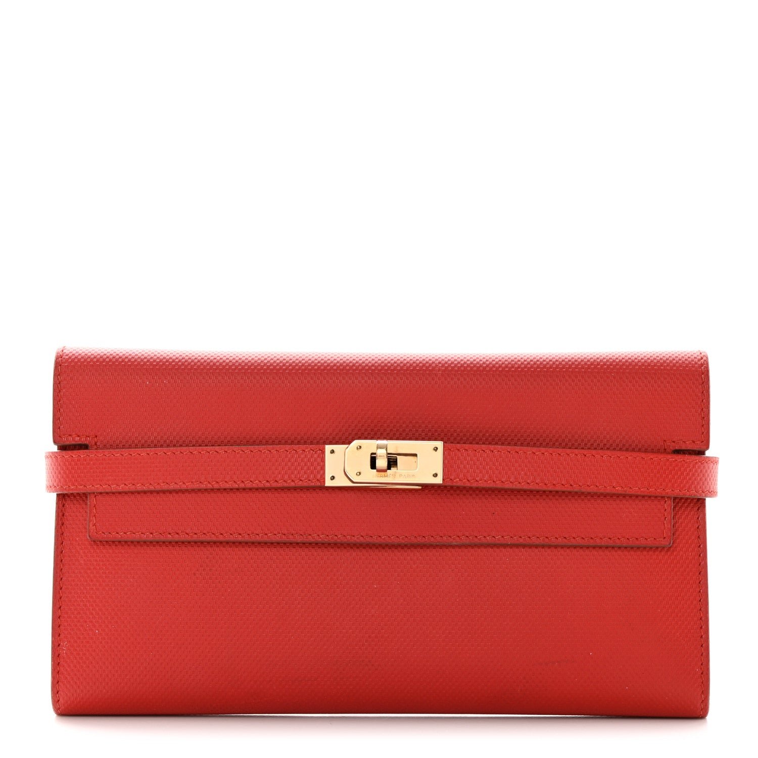 Hermes Grain d'H Kelly Longue Wallet Sanguine