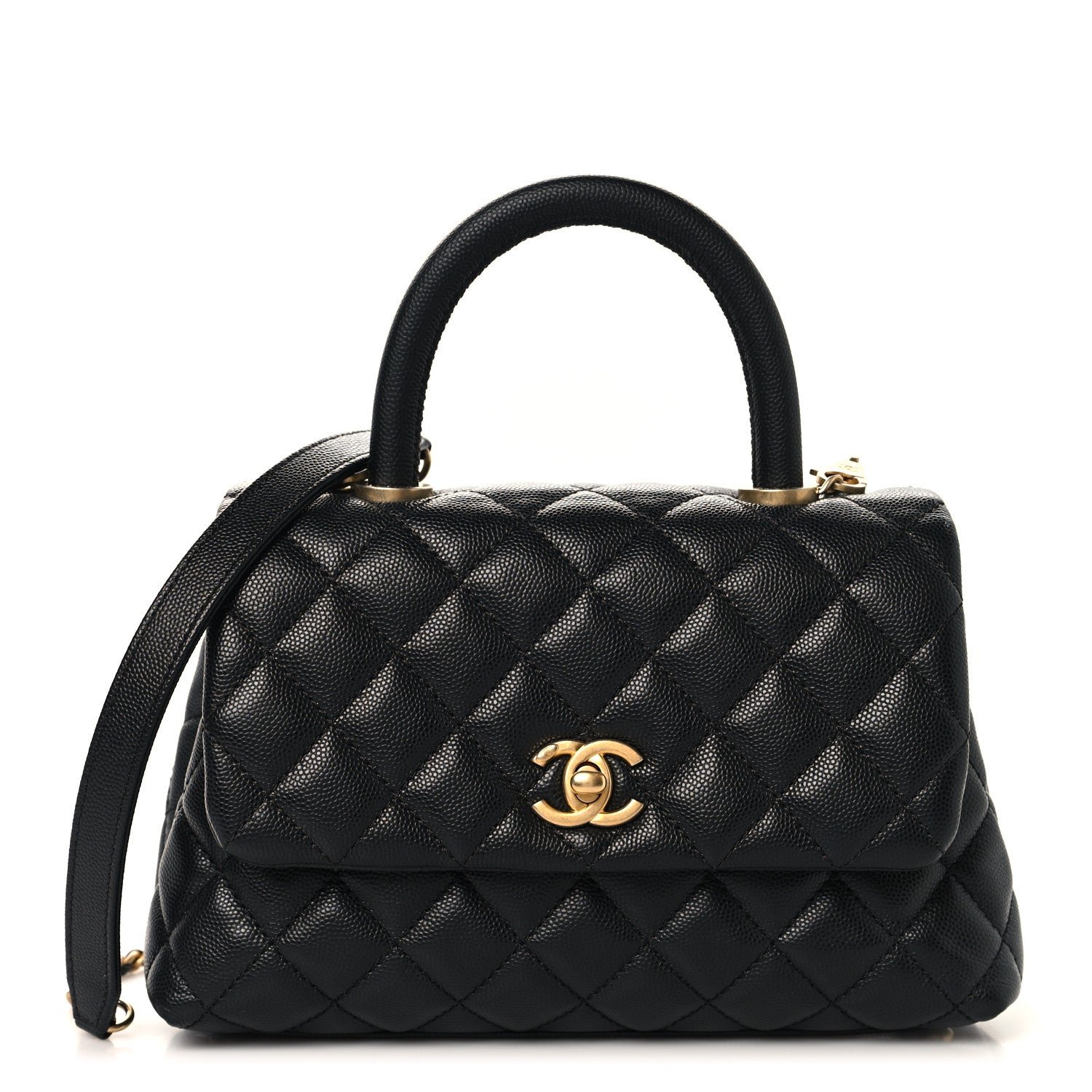 Chanel Caviar Quilted Mini Coco Handle Flap Black