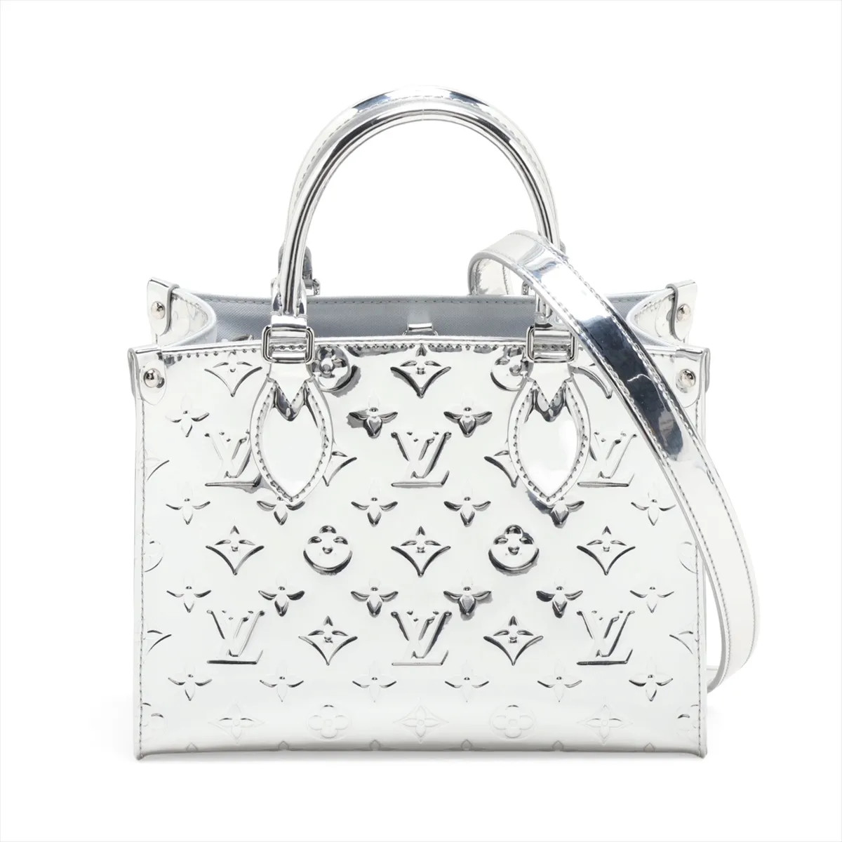 Louis Vuitton Monogram Miroir On the Go PM M26373 Silver There was an RFID respo