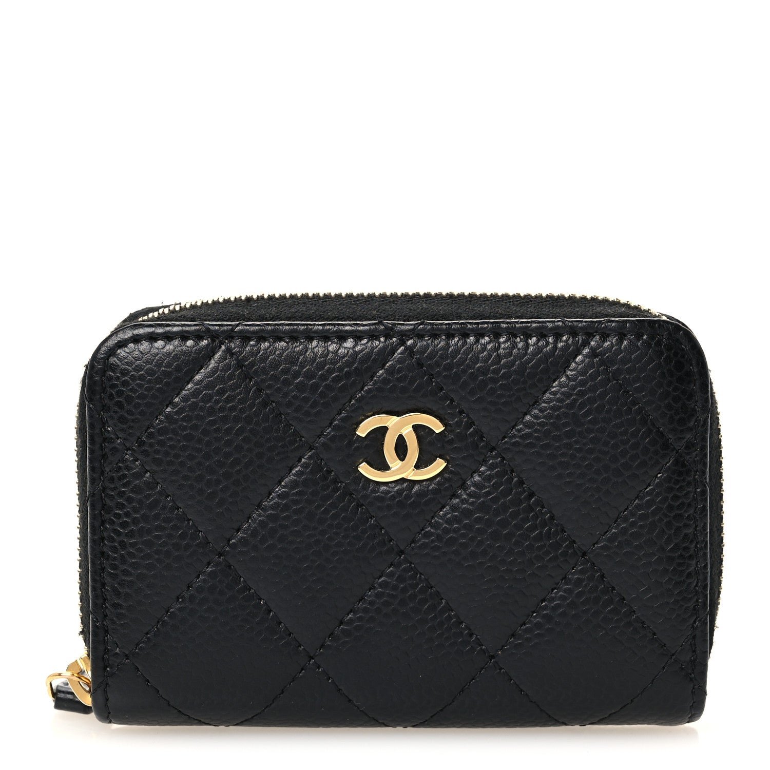 Chanel Caviar Quilted Zip Coin Purse Black
