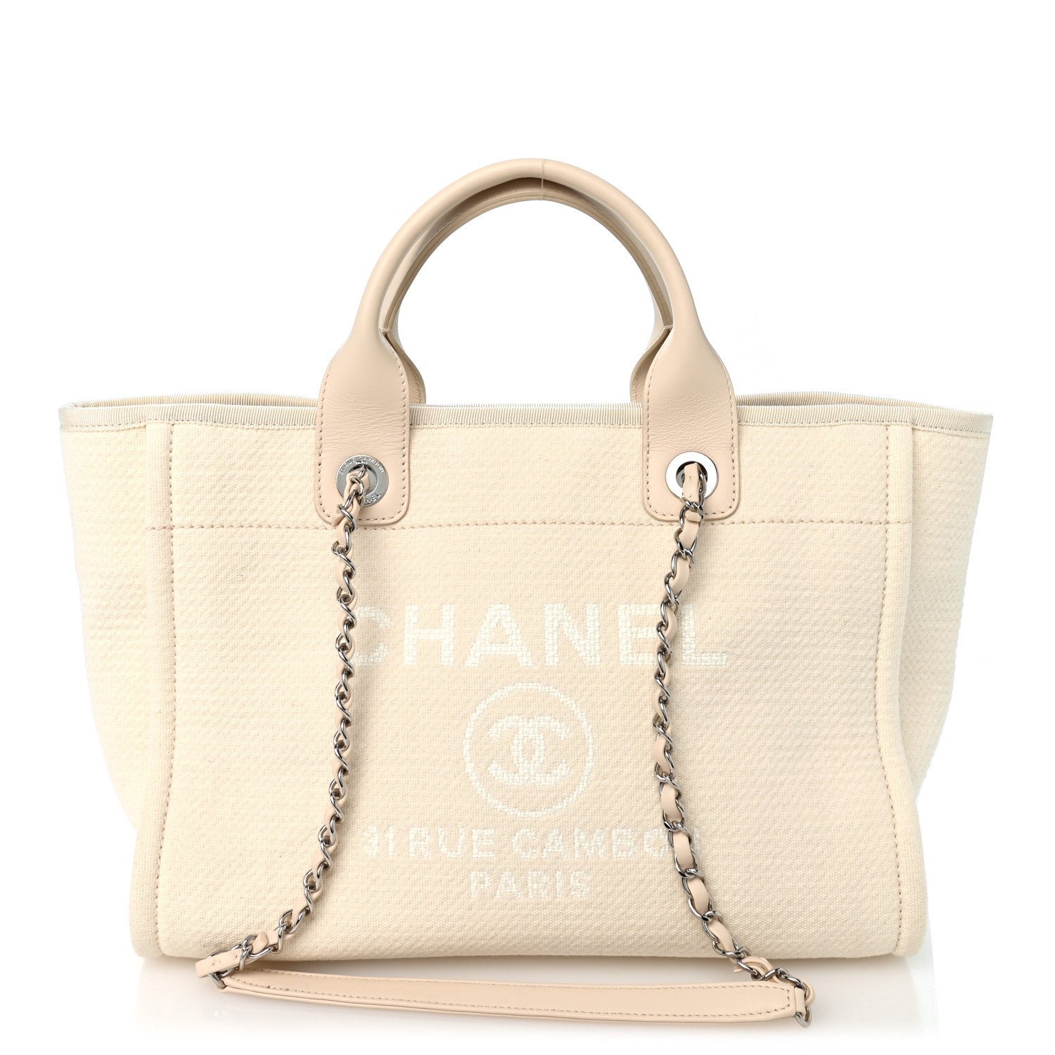 Chanel Mixed Fibers Small Deauville Tote White