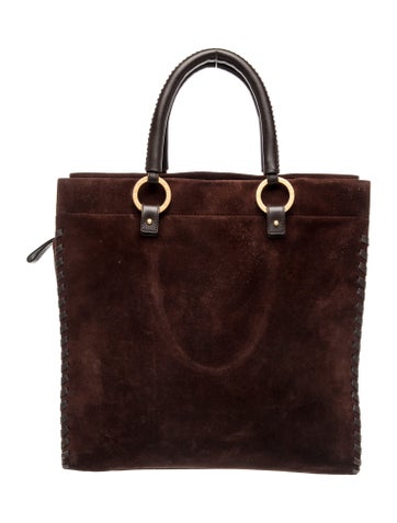 Bvlgari Suede Top Handle Bag