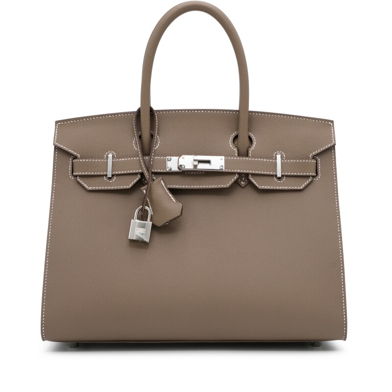 Hermes Etoupe Epsom Sellier Birkin 30 Palladium Hardware, 2021