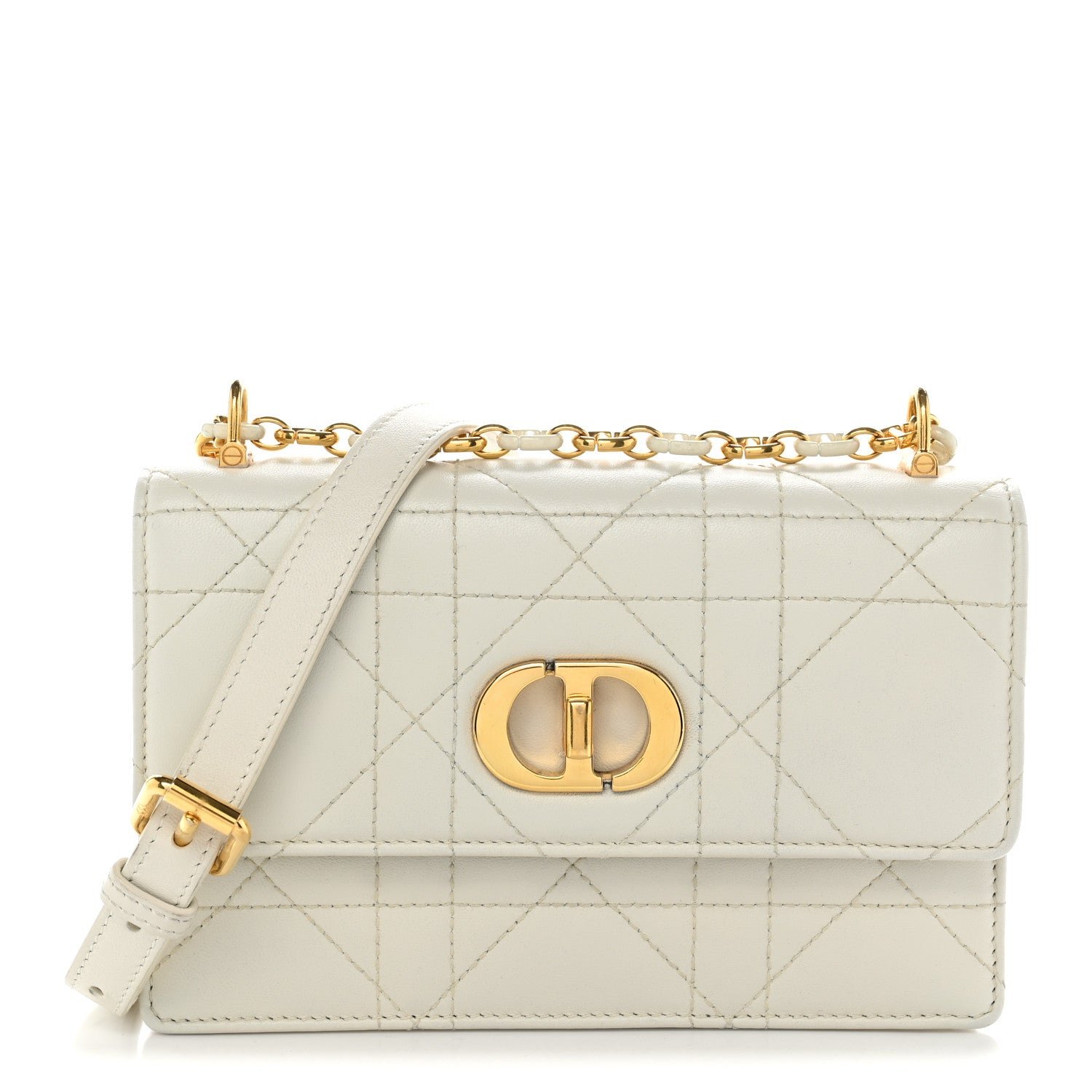 Christian Dior Lambskin Macrocannage Mini Miss Caro Bag Latte