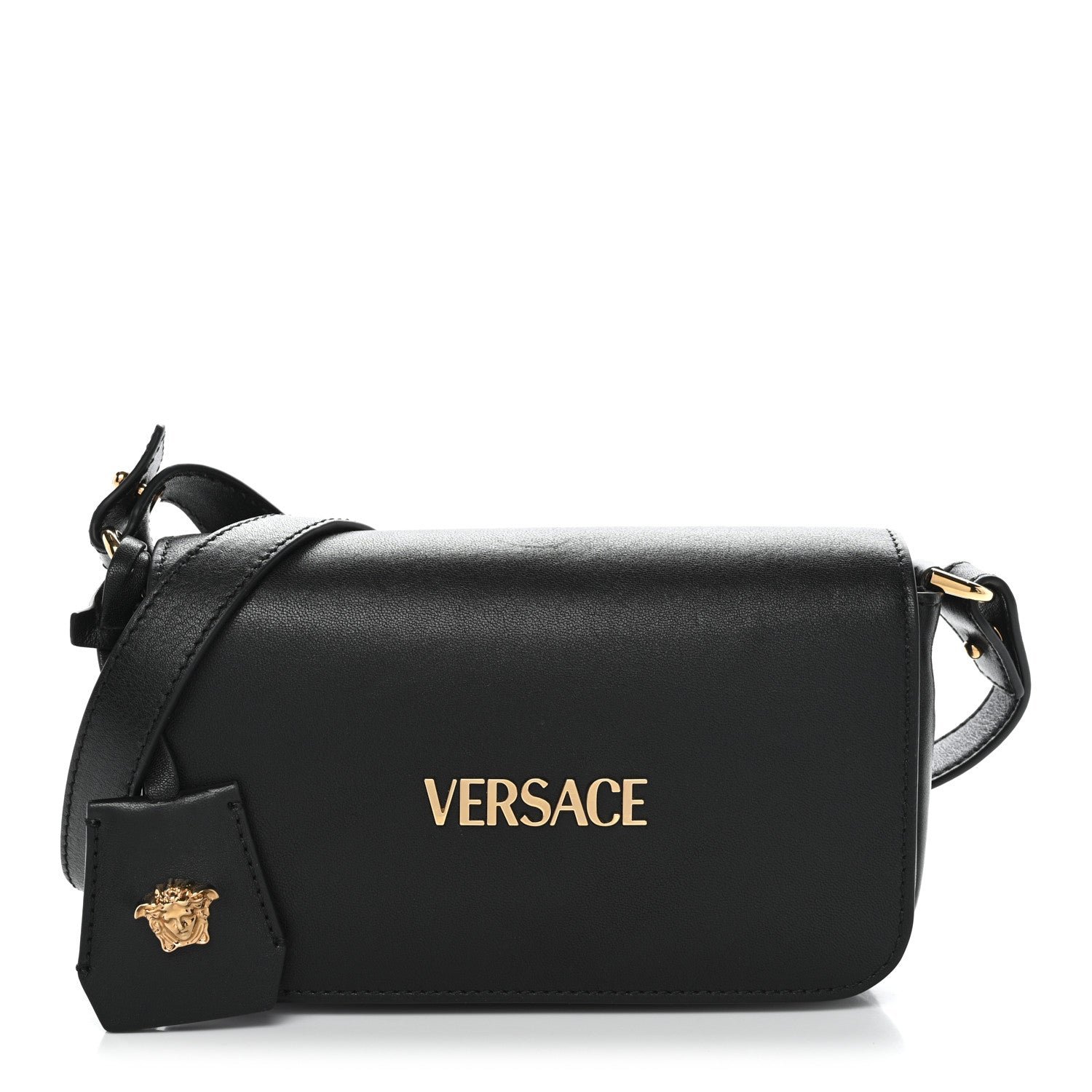 Versace Versace Lambskin Tag Mini Bag Black