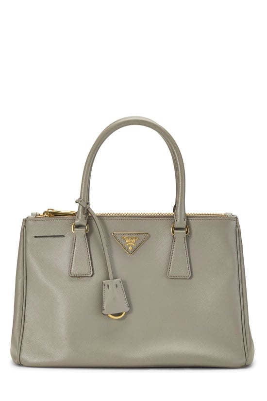 Grey Saffiano Executive Tote Small
