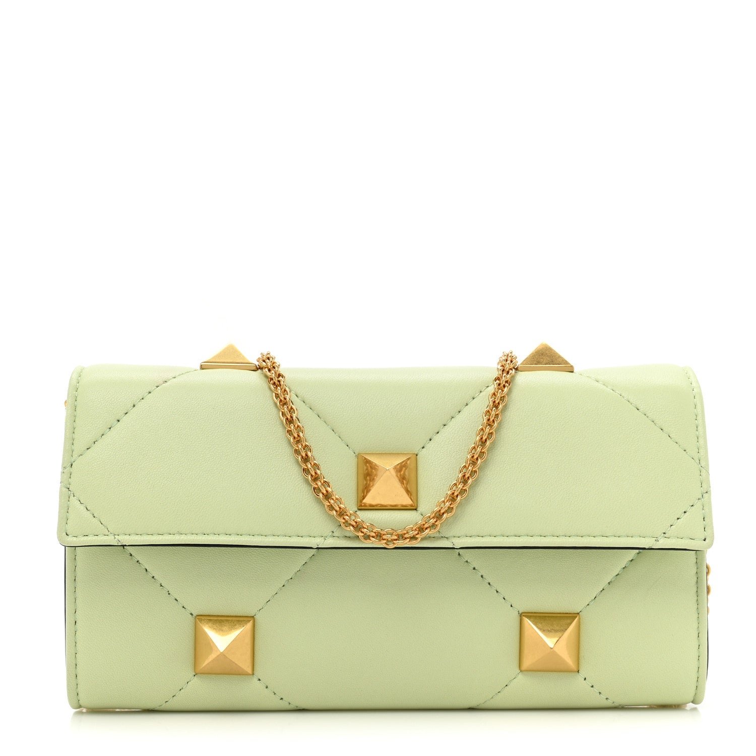 Valentino Garavani Nappa Roman Stud Wallet on Chain Ambrosia