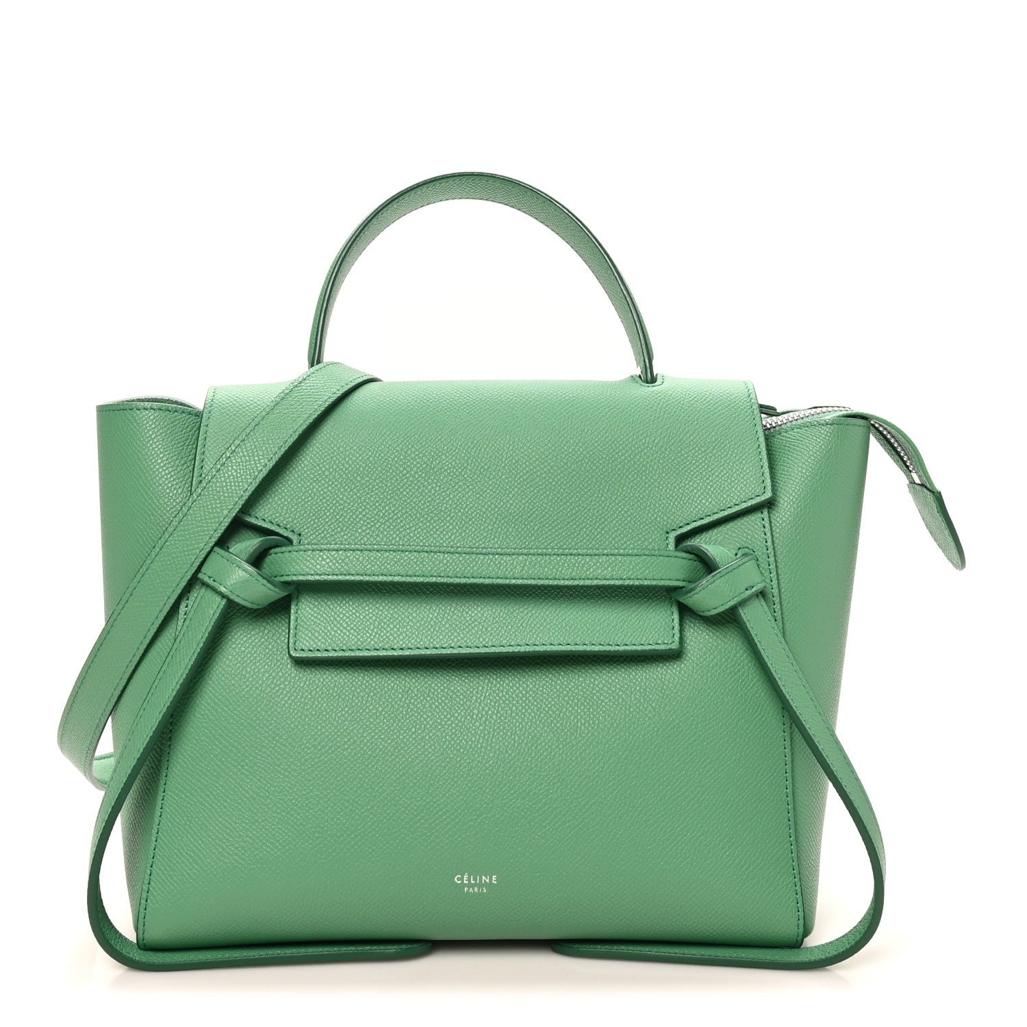 Celine Grained Calfskin Micro Belt Bag Pop Green