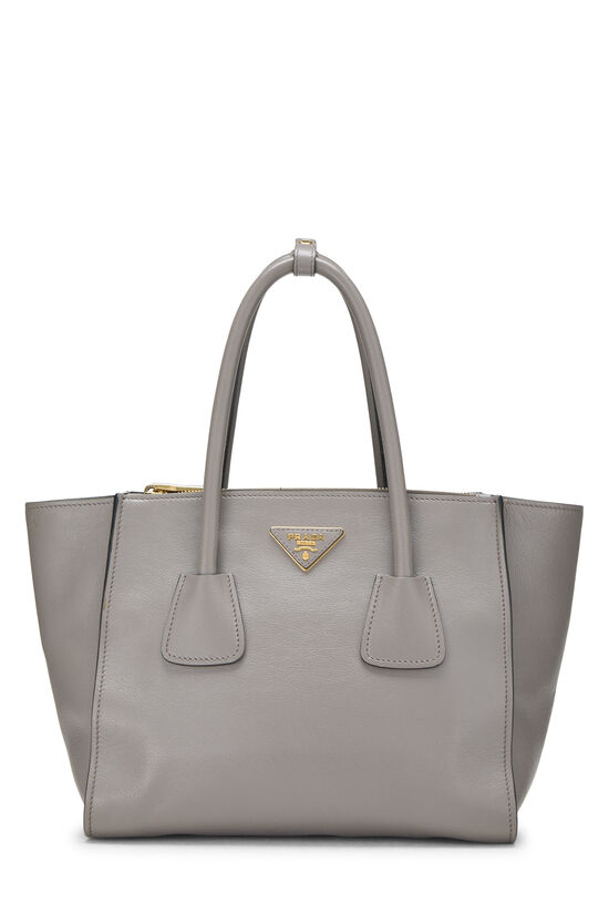 Prada Grey Calfskin Trapeze Tote