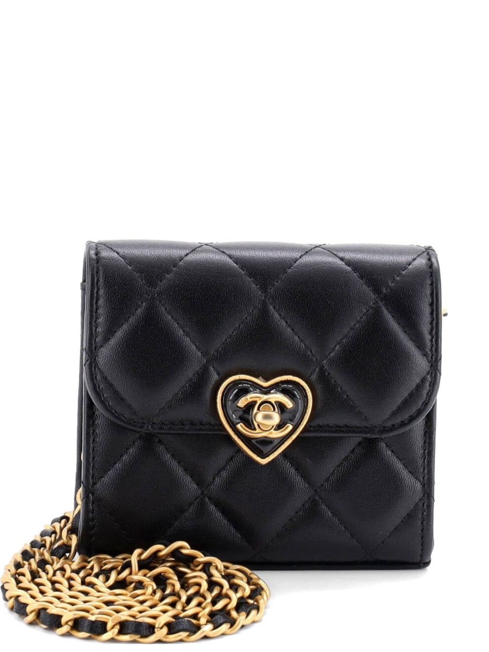 Coco Love CC Heart Clutch with Chain Quilted Lambskin Mini crossbody bag
