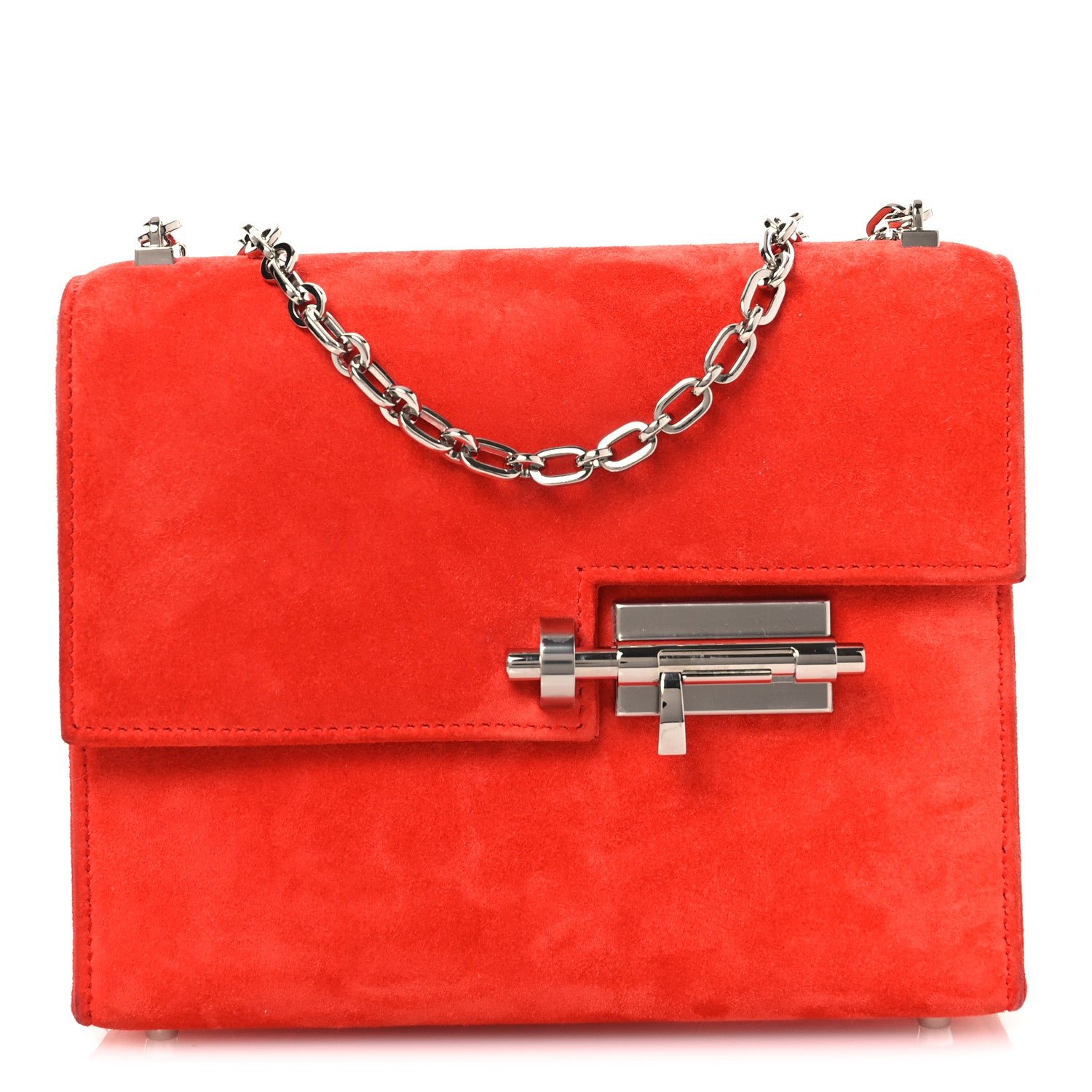 Hermes Veau Doblis Mini Verrou Chaine Bag Capucine