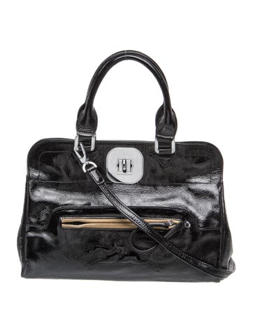 Patent Leather Top Handle Bag