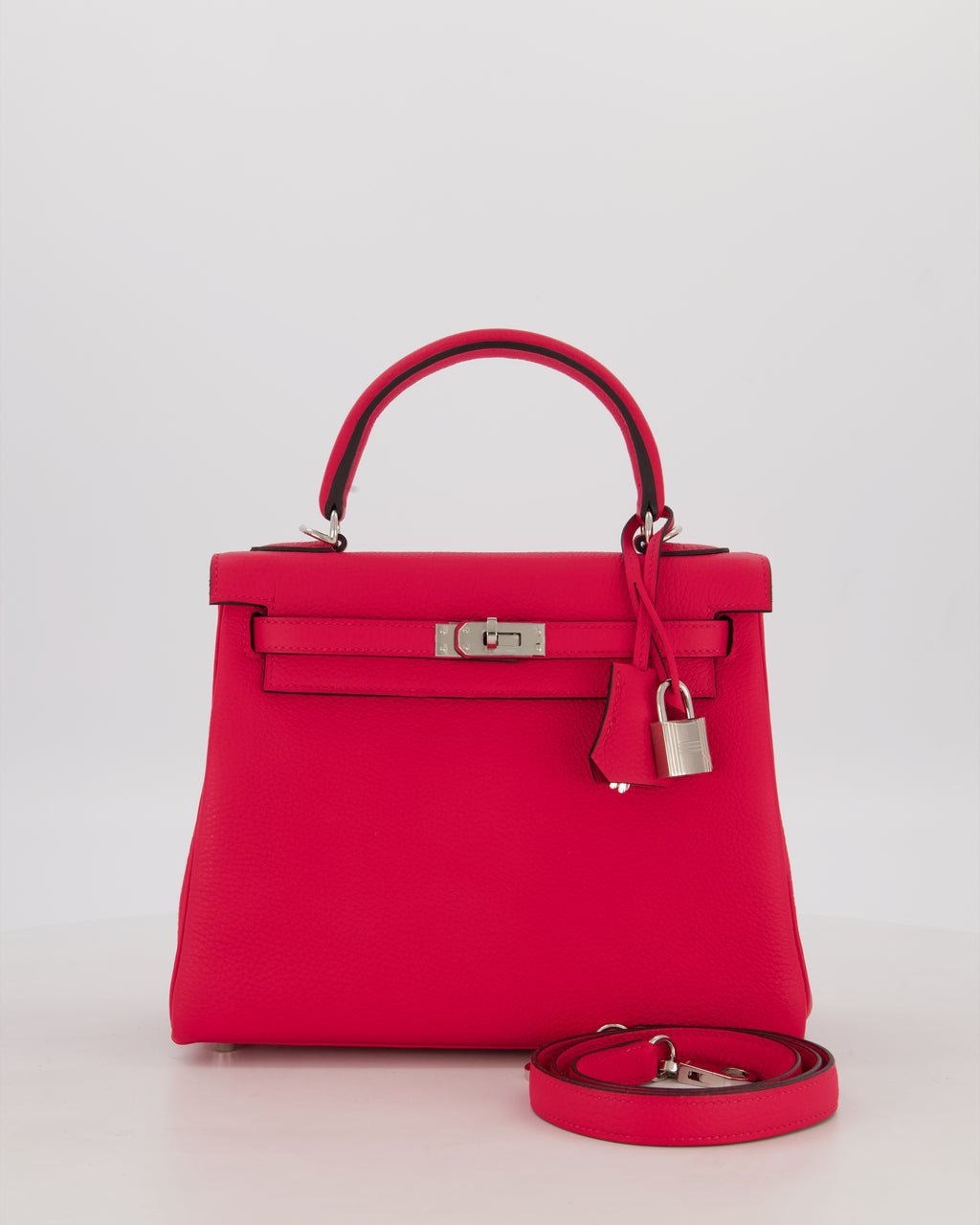 *RARE* Hermès Kelly Retourne Bag in Rose Mexico Togo Leather with Palladium Hardware