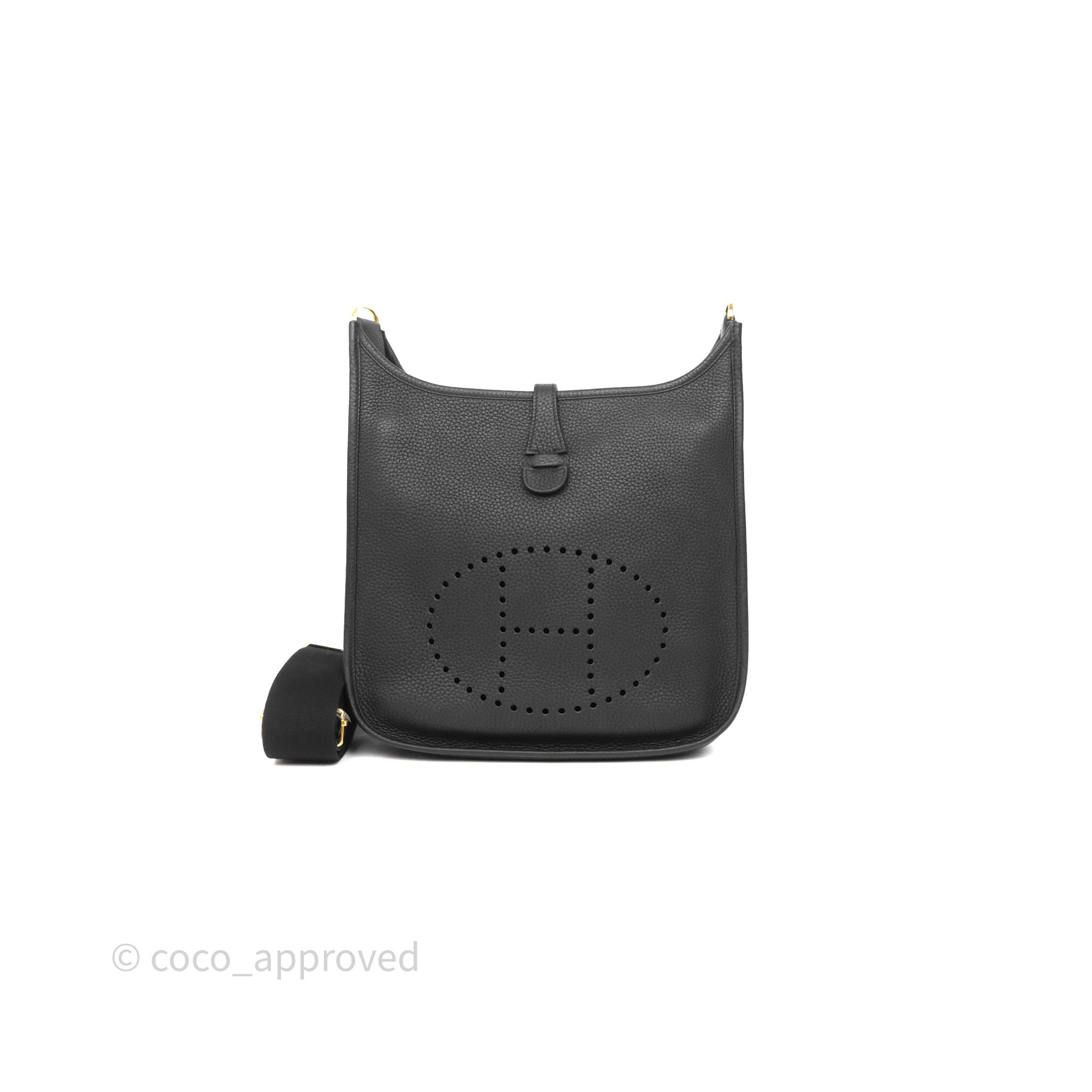Hermes Evelyne III 29 Black Clemence Gold Hardware