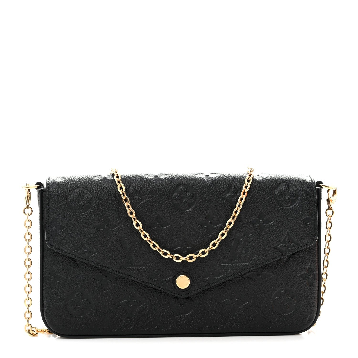 Louis Vuitton Empreinte Pochette Felicie Chain Wallet Black