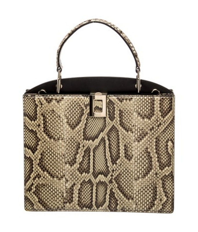 Roger Vivier Vivier Snakeskin Top Handle Bag