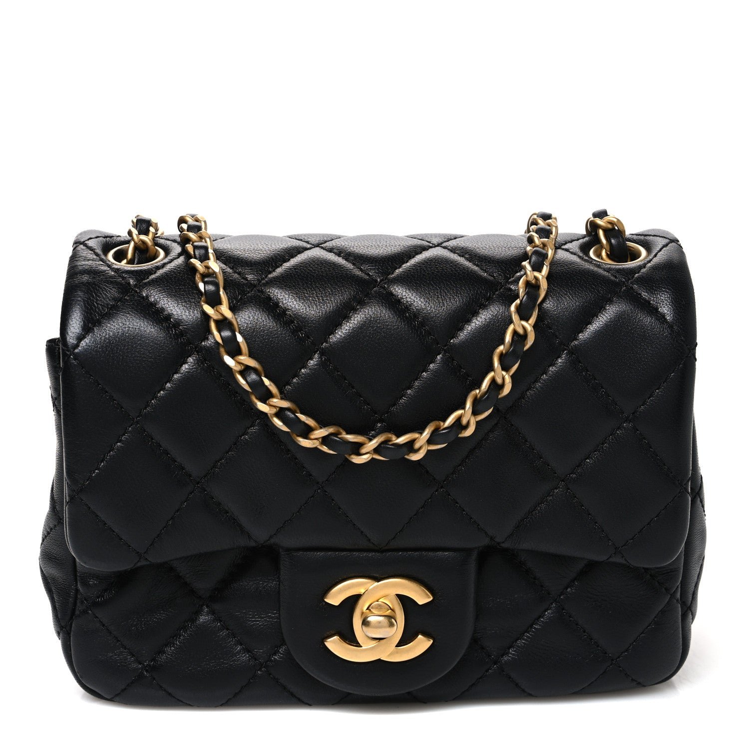 Chanel Lambskin Quilted Mini Pearl Crush Flap Black