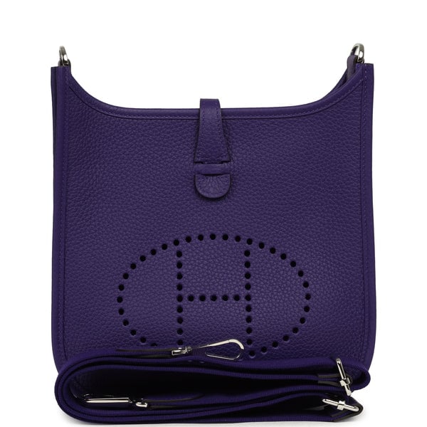 Hermes Hermes Evelyne 23 Purple Clemence Palladium Hardware
