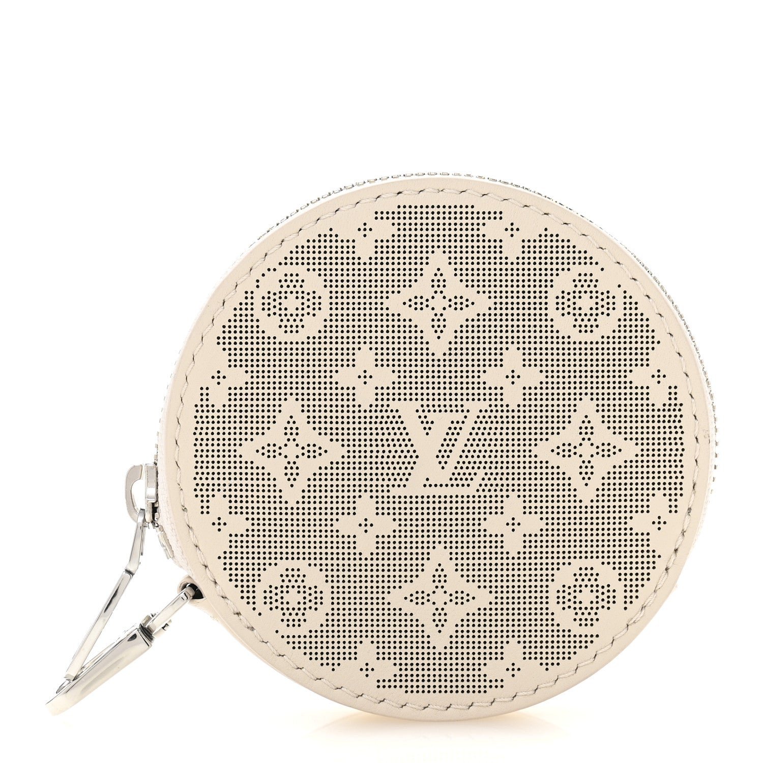 Louis Vuitton Perforated Mahina Round Coin Purse Gris