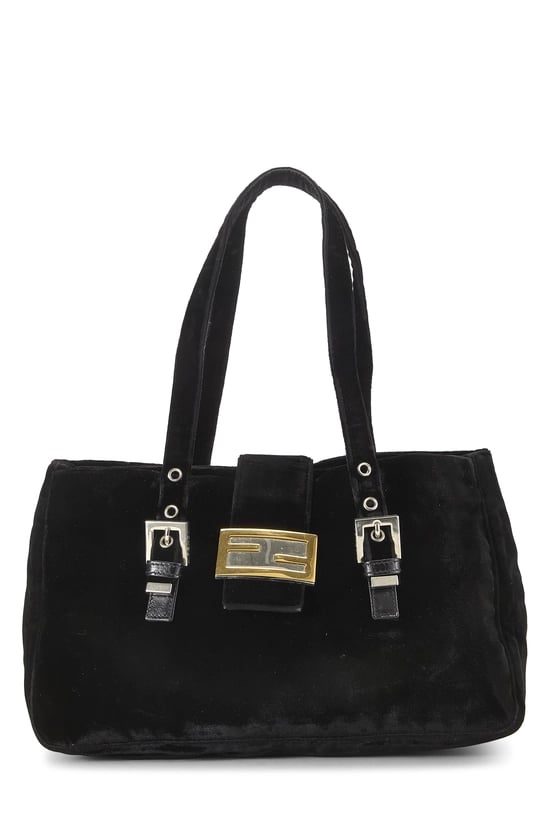 Fendi Black Velour Shoulder Bag